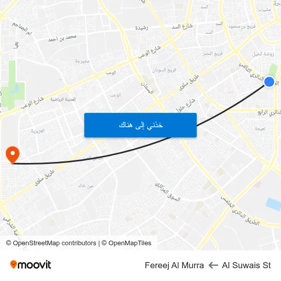 Al Suwais St to Fereej Al Murra map
