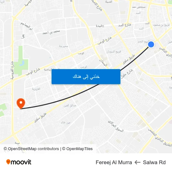 Salwa Rd to Fereej Al Murra map