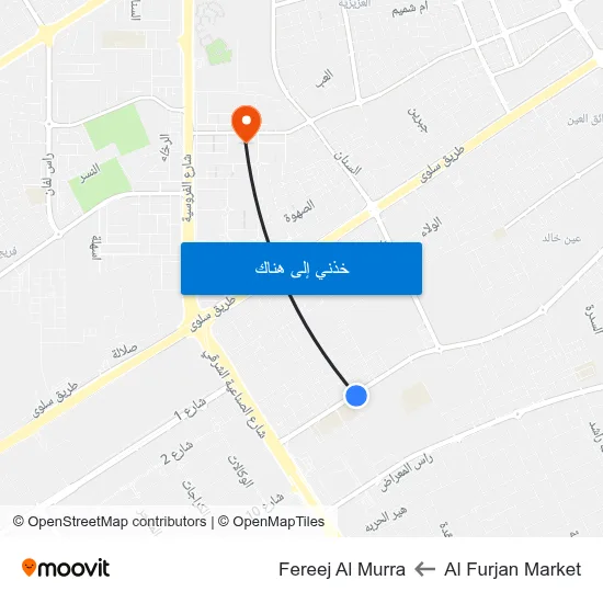 Al Furjan Market to Fereej Al Murra map