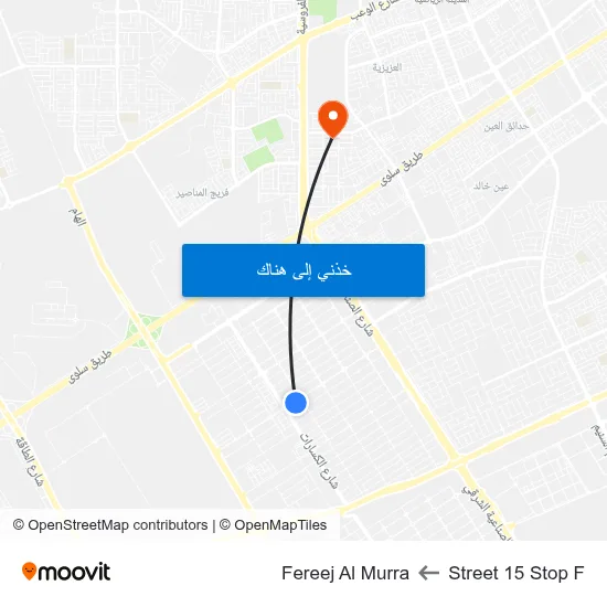 Street 15 Stop F to Fereej Al Murra map