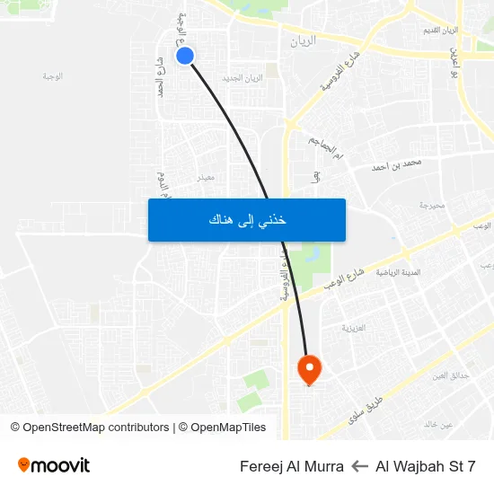 Al Wajbah St 7 to Fereej Al Murra map