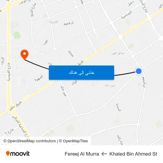 Khaled Bin Ahmed St to Fereej Al Murra map
