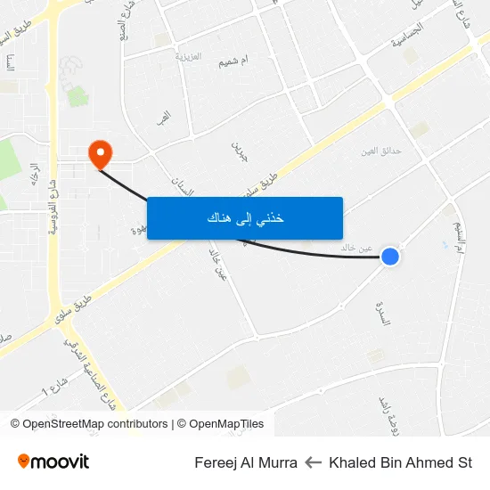 Khaled Bin Ahmed St to Fereej Al Murra map