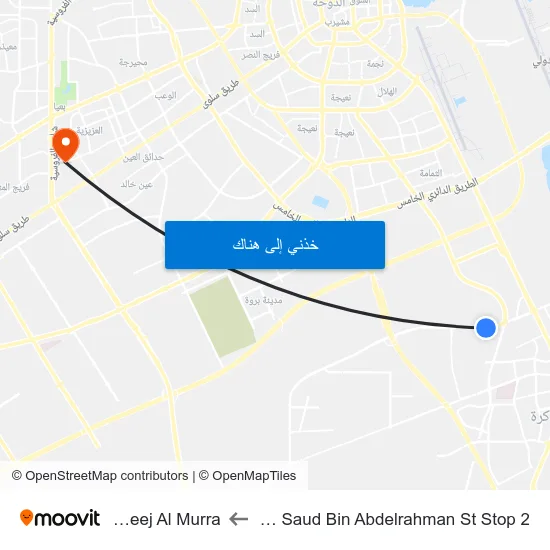 Shk Saud Bin Abdelrahman St Stop 2 to Fereej Al Murra map
