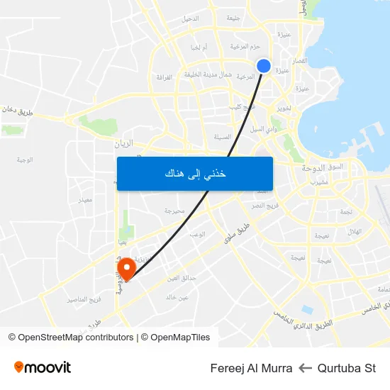Qurtuba St to Fereej Al Murra map