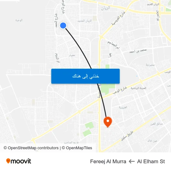 Al Elham St to Fereej Al Murra map