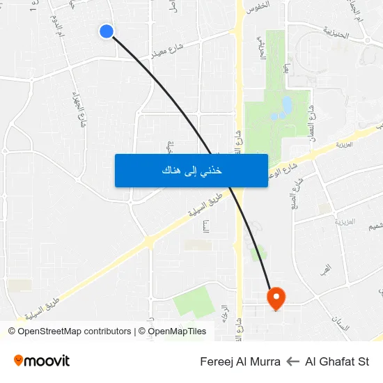 Al Ghafat St to Fereej Al Murra map