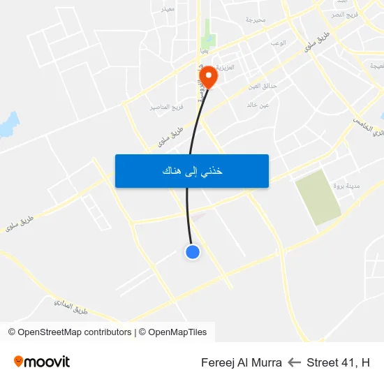 Street 41, H to Fereej Al Murra map