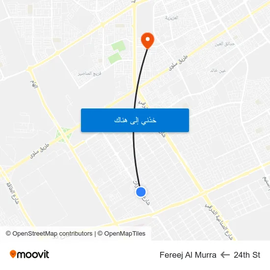 24th St to Fereej Al Murra map
