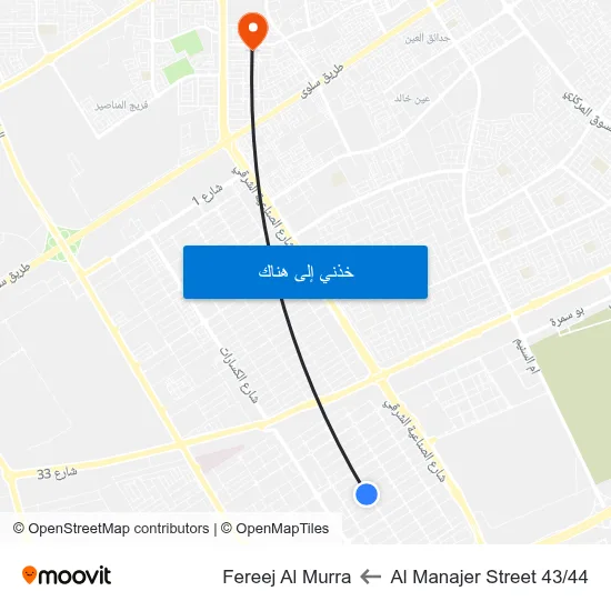Al Manajer Street 43/44 to Fereej Al Murra map