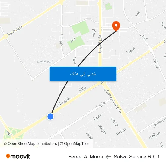 Salwa Service Rd, 1 to Fereej Al Murra map