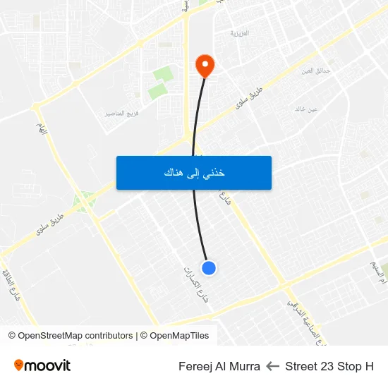 Street 23 Stop H to Fereej Al Murra map