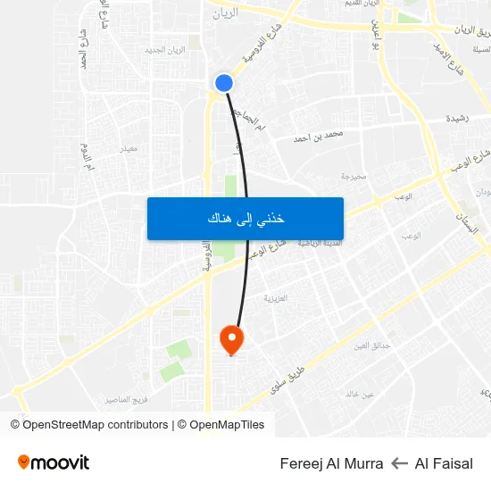 Al Faisal to Fereej Al Murra map