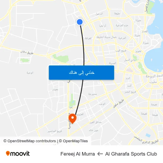 Al Gharafa Sports Club to Fereej Al Murra map