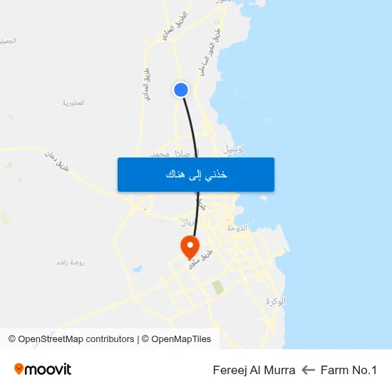 Farm No.1 to Fereej Al Murra map
