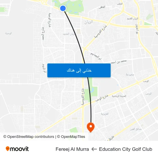 Education City Golf Club to Fereej Al Murra map