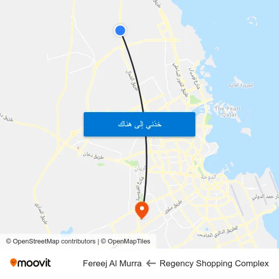 Regency Shopping Complex to Fereej Al Murra map
