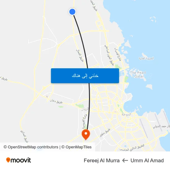 Umm Al Amad to Fereej Al Murra map