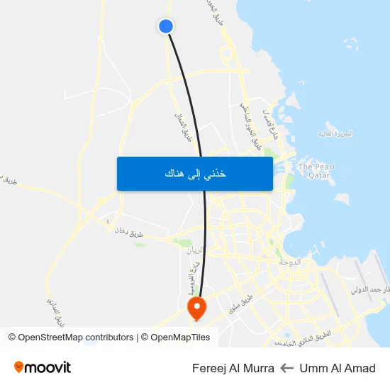 Umm Al Amad to Fereej Al Murra map