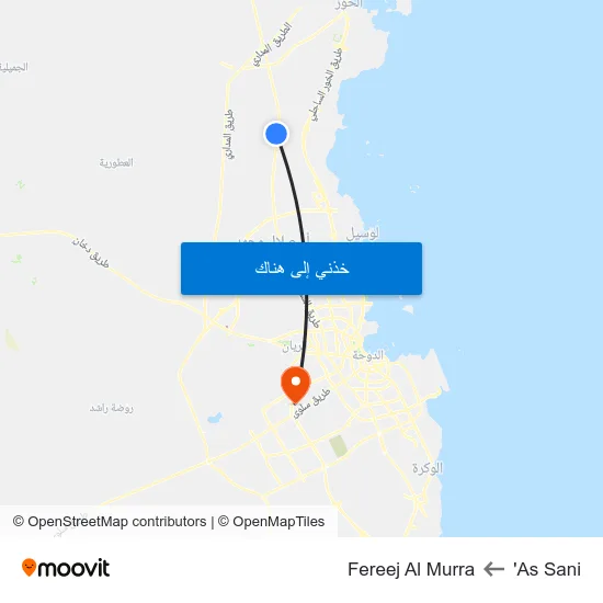 As Sani' to Fereej Al Murra map