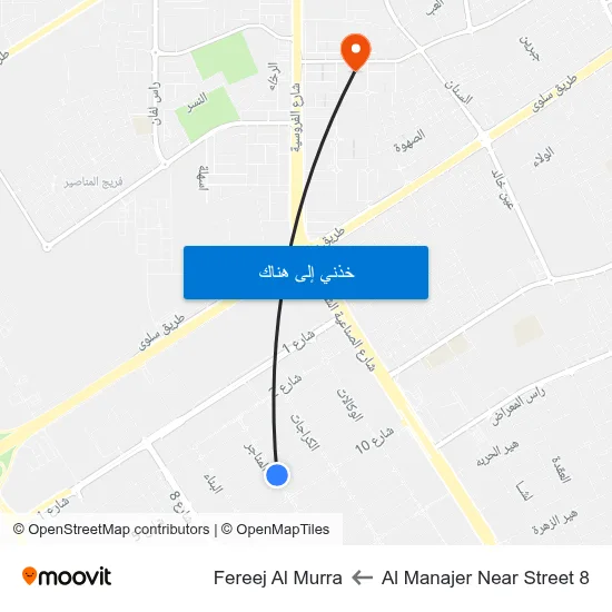 Al Manajer Near Street 8 to Fereej Al Murra map