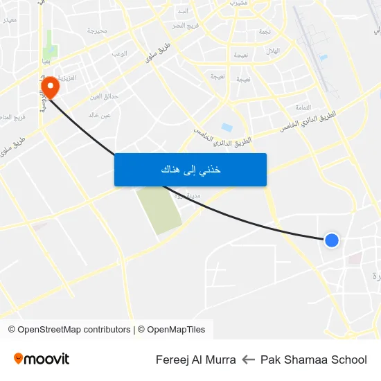 Pak Shamaa School to Fereej Al Murra map