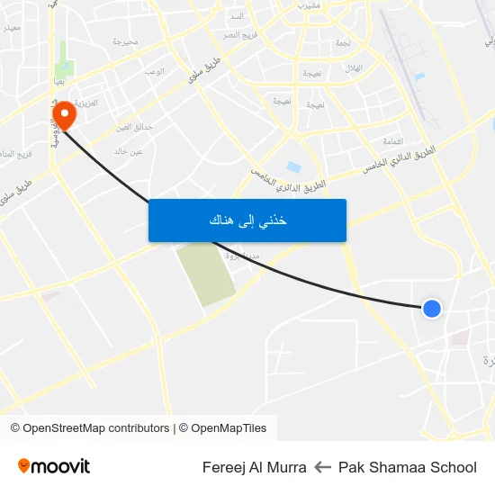 Pak Shamaa School to Fereej Al Murra map