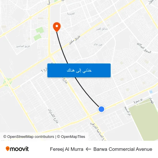 Barwa Commercial Avenue to Fereej Al Murra map