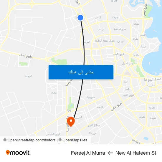 New Al Hateem St to Fereej Al Murra map