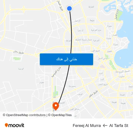 Al Tarfa St to Fereej Al Murra map