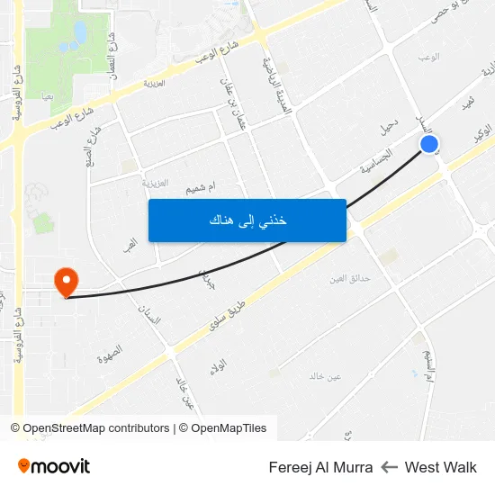 West Walk to Fereej Al Murra map
