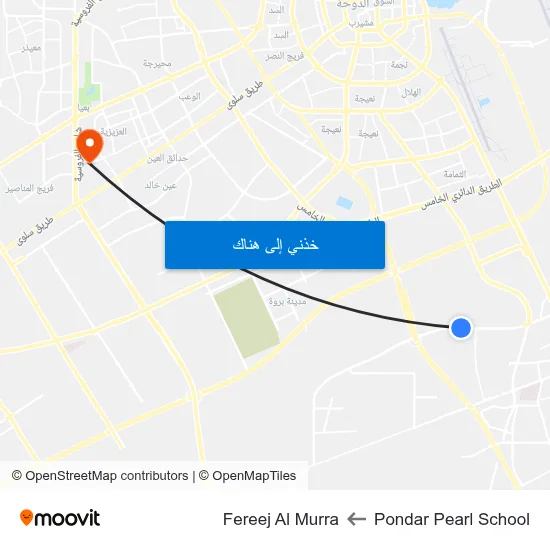 Pondar Pearl School to Fereej Al Murra map