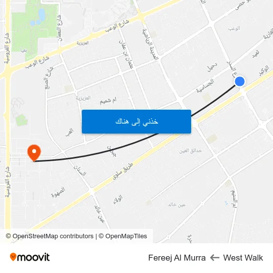 West Walk to Fereej Al Murra map