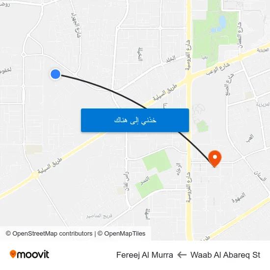 Waab Al Abareq St to Fereej Al Murra map