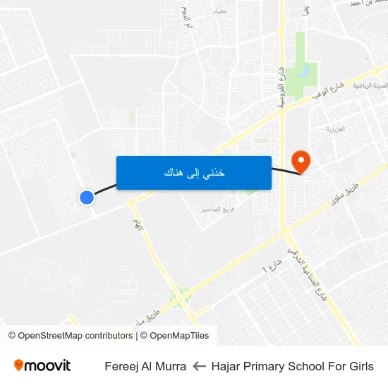 Hajar Primary School For Girls to Fereej Al Murra map