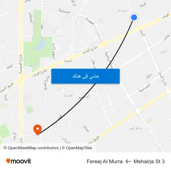 Mehairja St 3 to Fereej Al Murra map