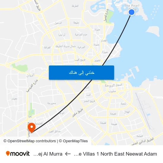 La Plage Villas 1 North East Neewat Adam to Fereej Al Murra map