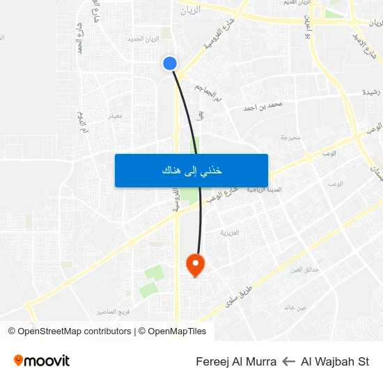 Al Wajbah St to Fereej Al Murra map