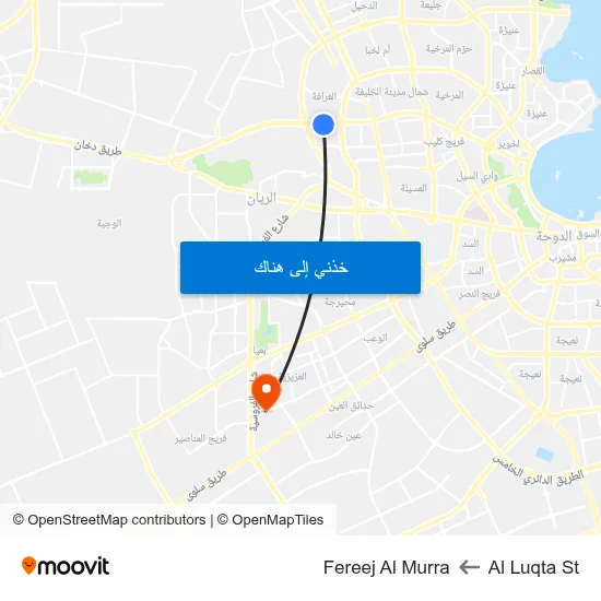 Al Luqta St to Fereej Al Murra map