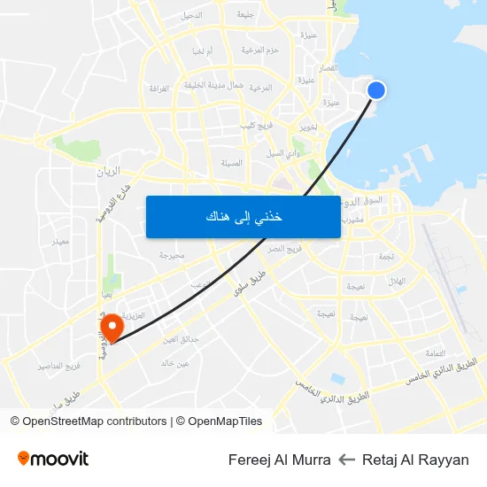 Retaj Al Rayyan to Fereej Al Murra map
