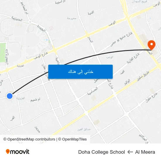 Al Meera to Doha College School map