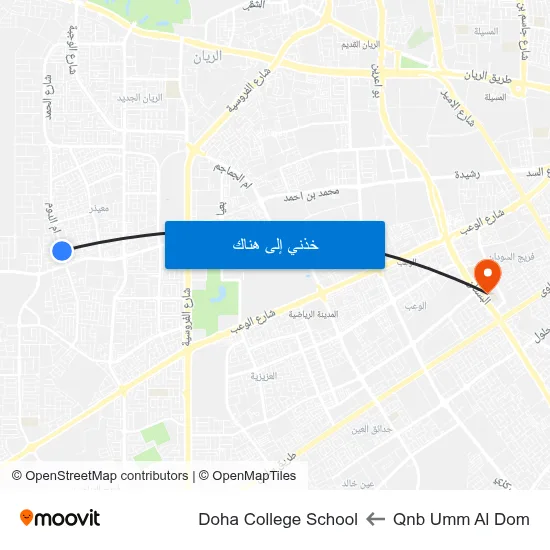 Qnb Umm Al Dom to Doha College School map