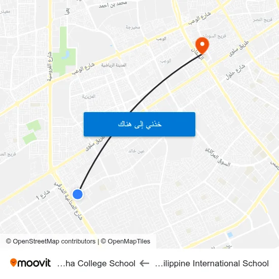 Philippine International School to Doha College School map