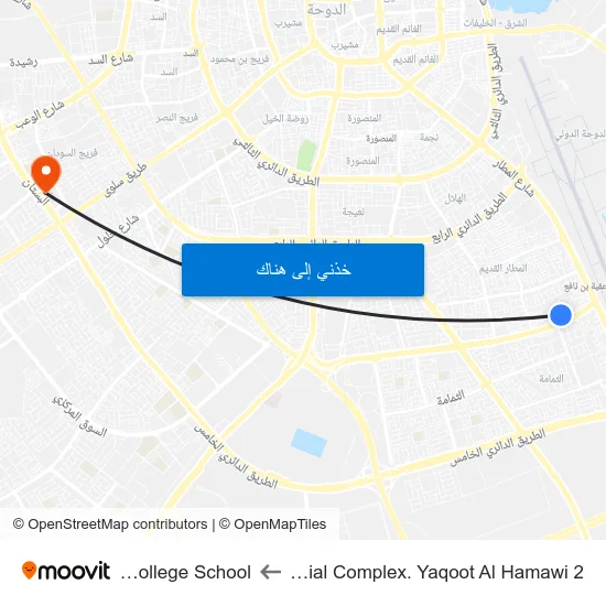 New Residential Complex. Yaqoot Al Hamawi 2 to Doha College School map