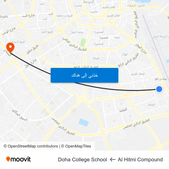 Al Hitmi Compound to Doha College School map