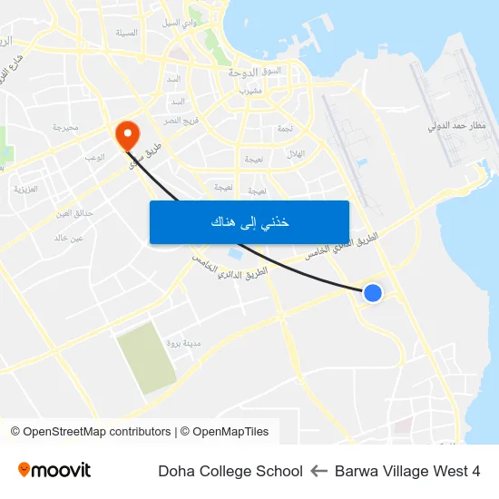 Barwa Village West 4 to Doha College School map