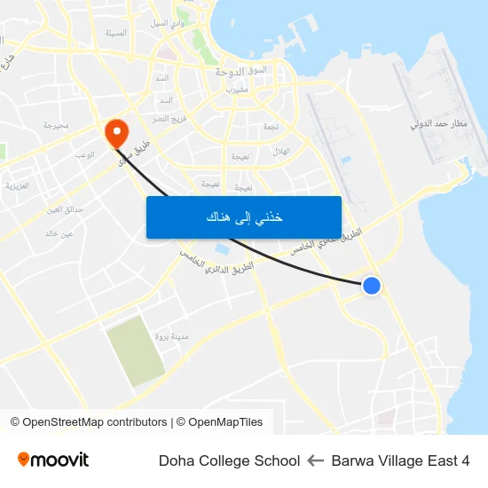 Barwa Village East 4 to Doha College School map