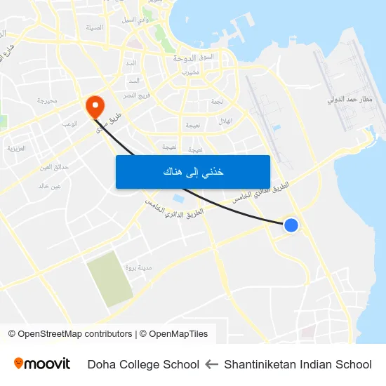 Shantiniketan Indian School to Doha College School map