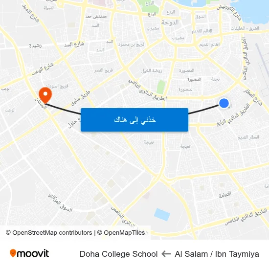 Al Salam / Ibn Taymiya to Doha College School map