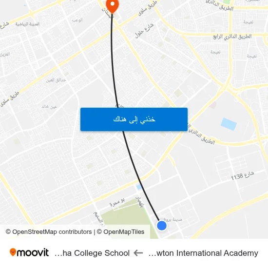 Newton International Academy to Doha College School map